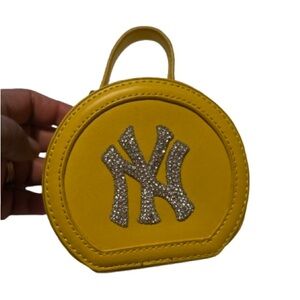 Yellow Handbag with Silver Accents